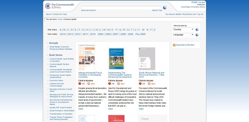 Commonwealth iLibrary: trial access until 30 October 2014