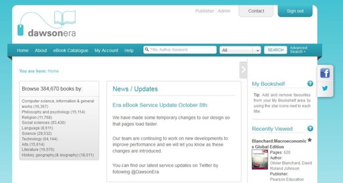 Dawsonera (ebook platform) working again