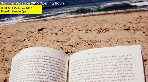 Summer Vacation Opening Hours 2015
