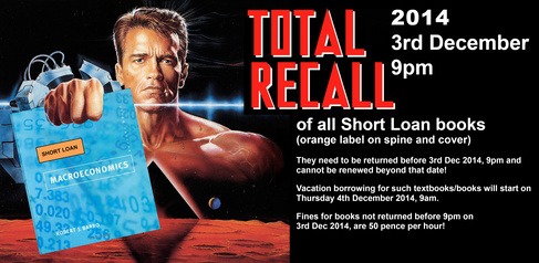 Total Recall - of all "Short Loan"/textbooks: before 3 Dec 2014, 9pm