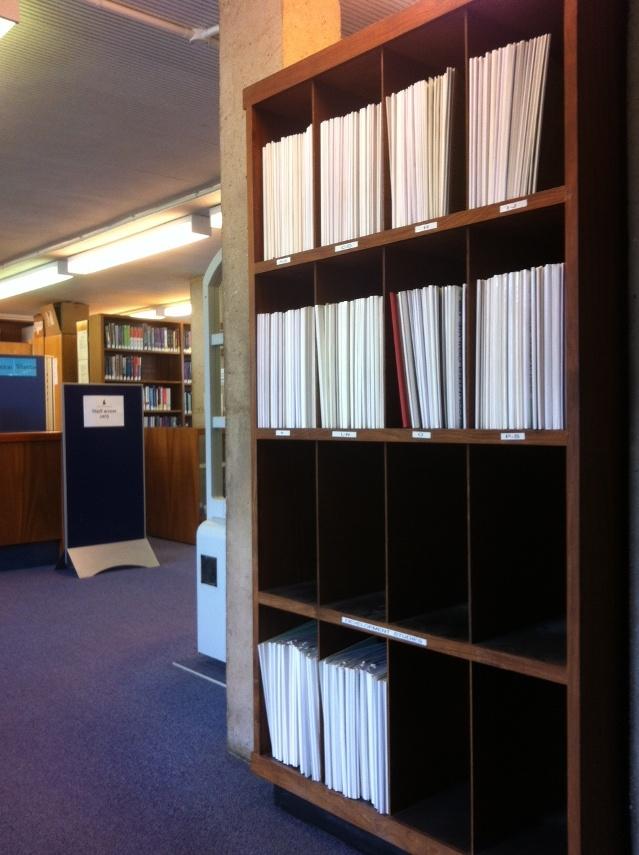 Shelf near Marshall Library exit gates: free photocopies! Free photocopies of reading list materials