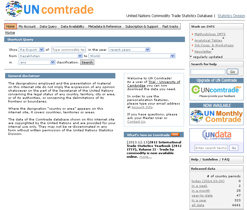 Premium access to UN comtrade
