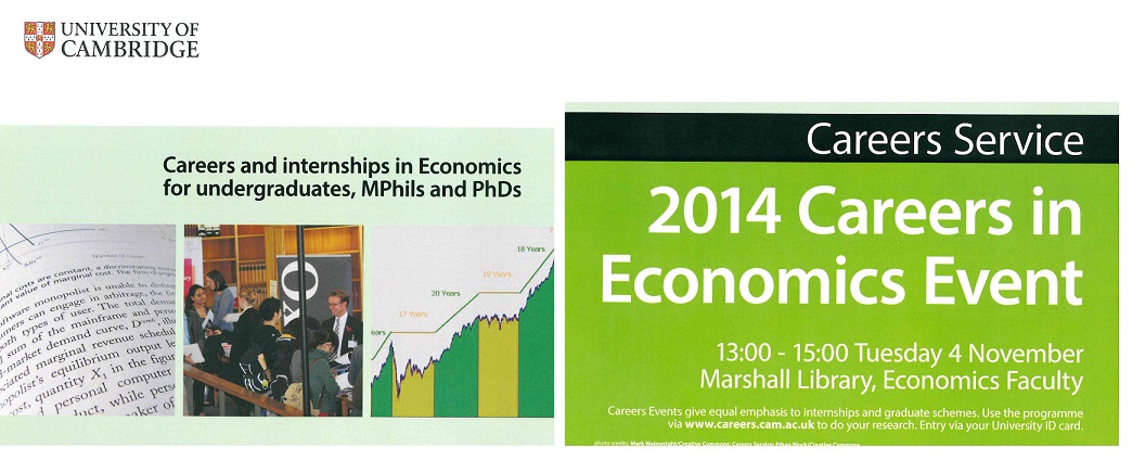 2014 Careers in Economics Event: Tue 4 November 2014, 13:00-15:00 (banner)