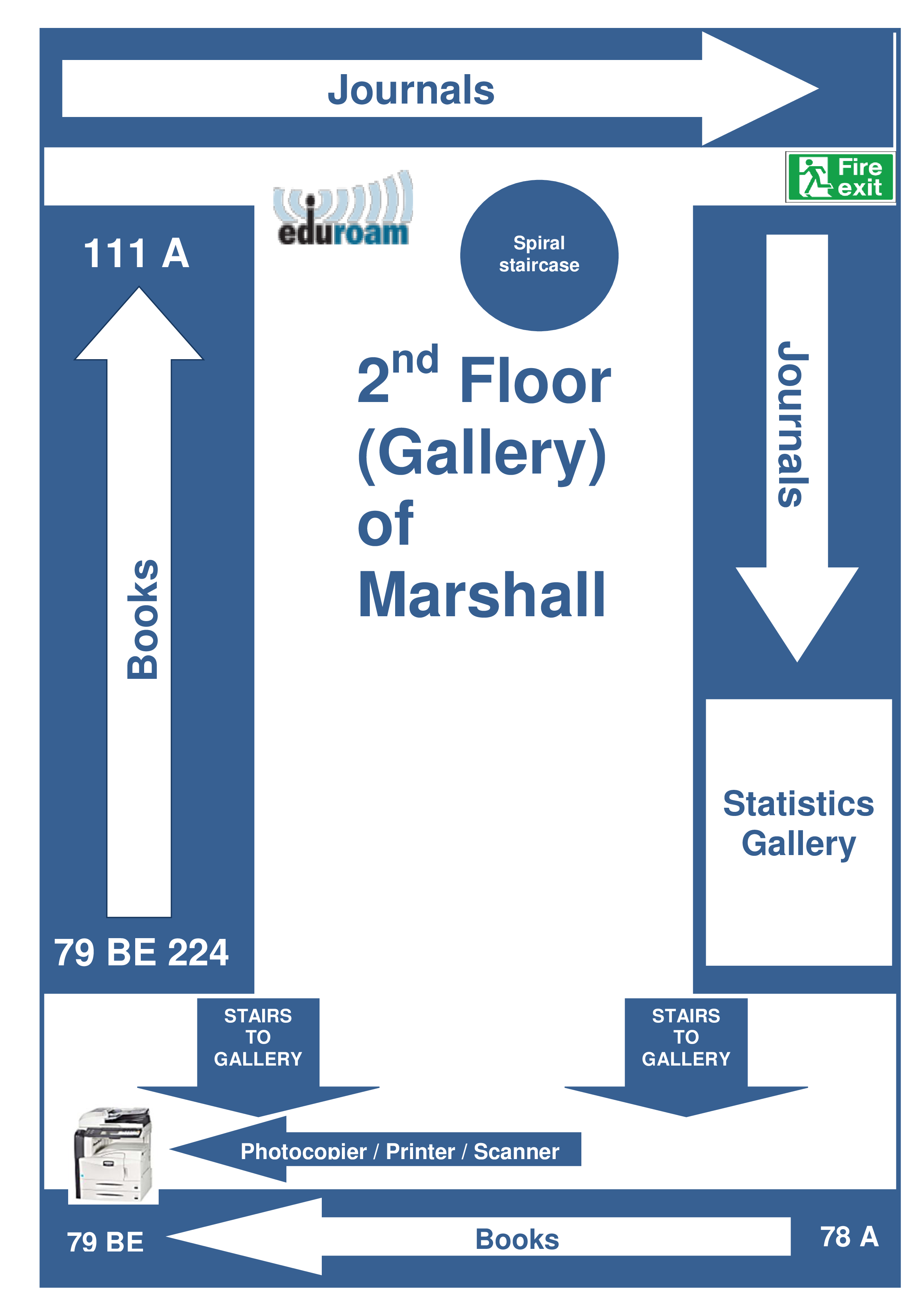 Gallery / 2nd floor of Marshall Library plan
