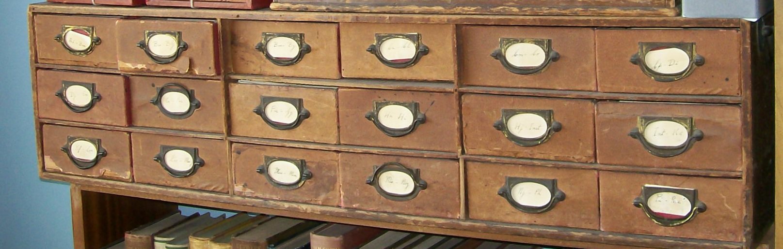 Part of Alfred Marshall card catalogue