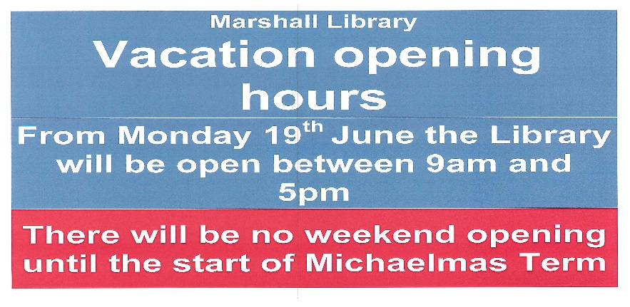 Vacation opening hours